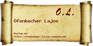 Ofenbecher Lajos névjegykártya